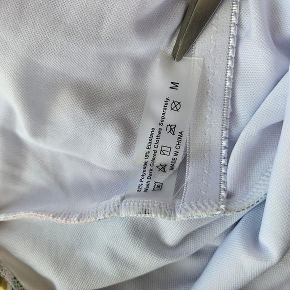 Cottagecore Floral One Shoulder Swimsuit Womens M Multicolor High Cut One Piece - Picture 9 of 10